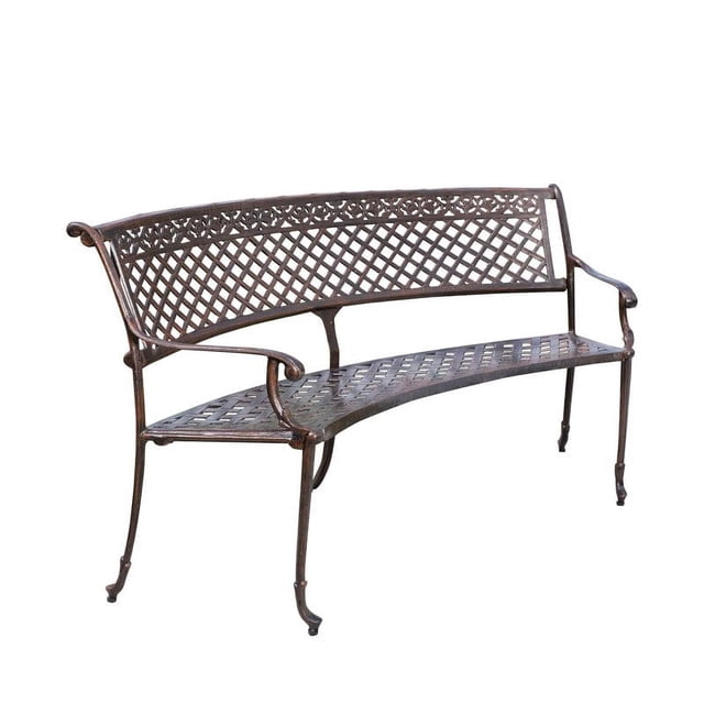 Noble House Sebastian Sector Outdoor Bench - Shiny Copper