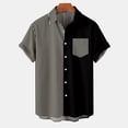 thumbnail image 5 of Miluxas Polo Shirts for Men Clearance Men Casual Non-positioning Printing Buttons Beach Turndown Short Sleeve Shirt Blouse Black 6(XL), 5 of 6