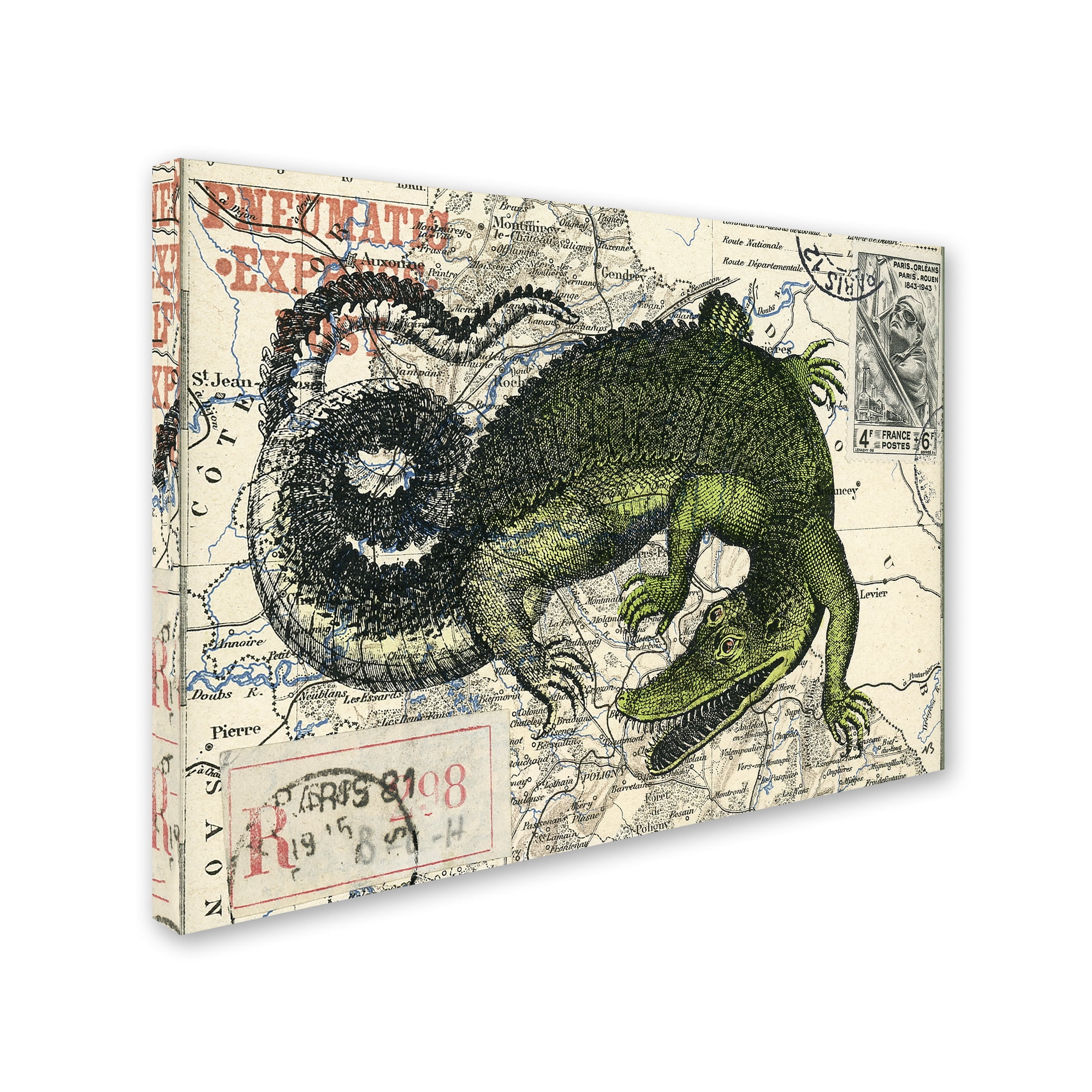 Trademark Fine Art 'Croc Map' Canvas Art by Nick Bantock