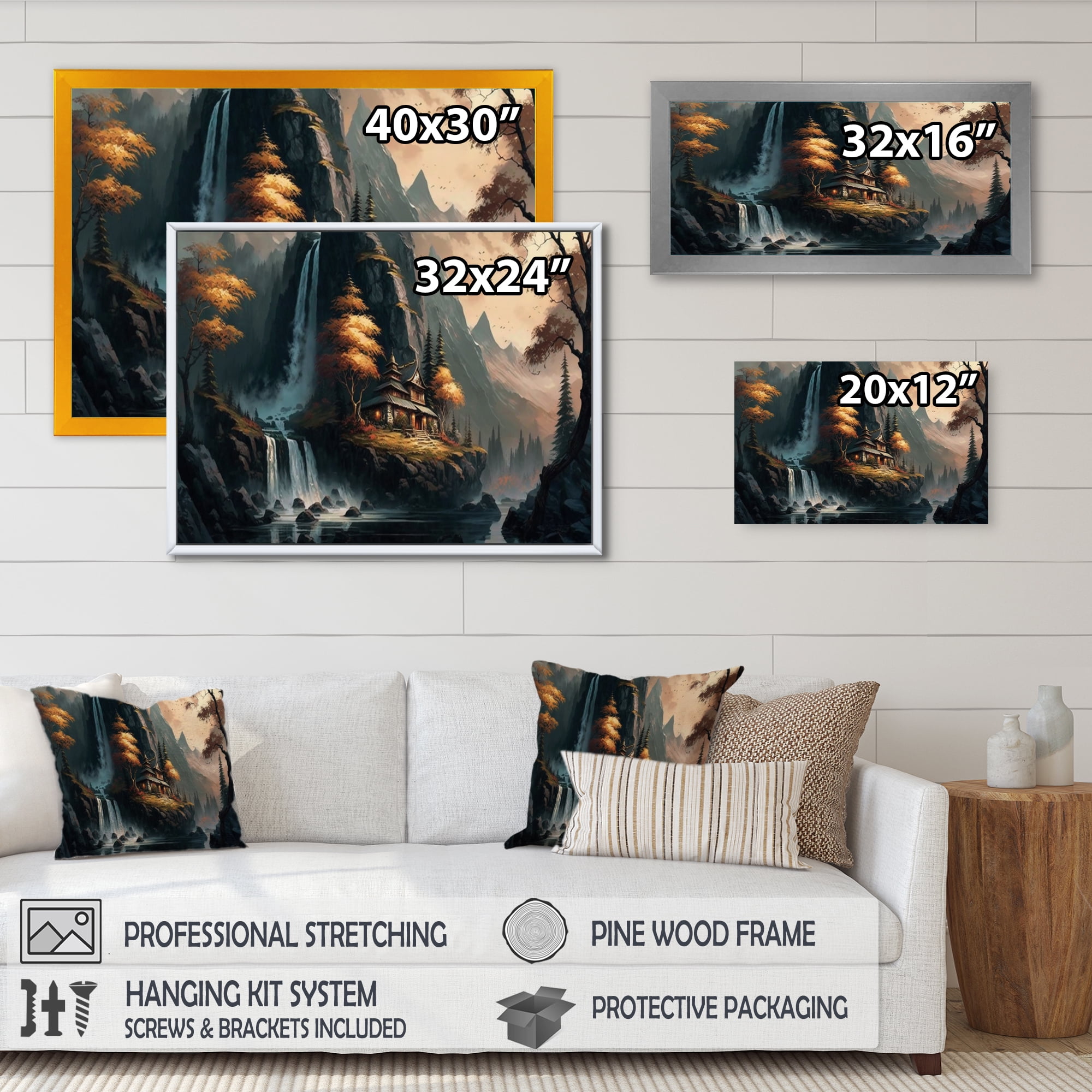 Designart Architectural Building On Island Landscape III Canvas Wall Art