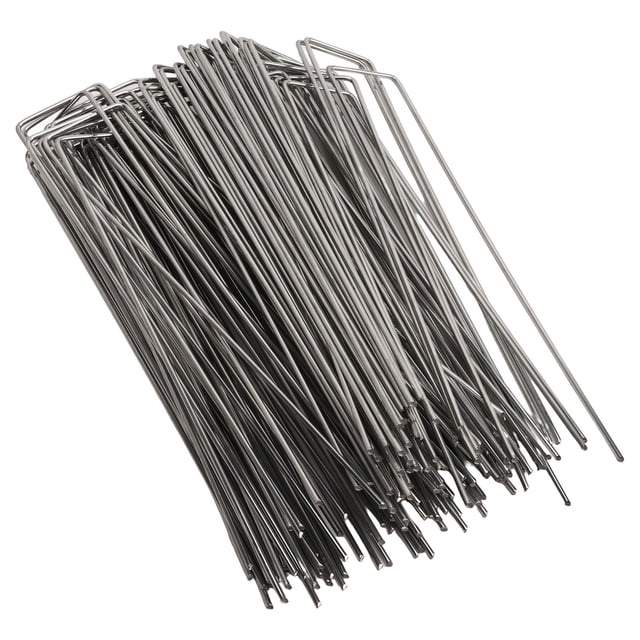 Garden Stakes, Firm Fixation Rustproof Easy To Install U Shaped Galvanized Steel Landscape Pins For Sod Roughness 2.5mm/0.10in,Roughness 3mm/0.12in