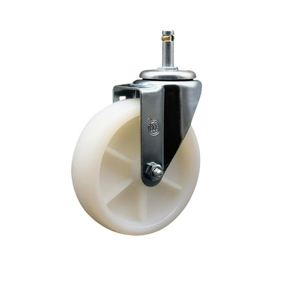 5 Inch Nylon Wheel Swivel 7/16 Inch Grip Ring Stem Caster Service Caster Brand