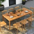 thumbnail image 4 of Gymax 8-Person Outdoor Acacia Wood Dining Table w/ 1.96'' Umbrella Hole Rectangular, 4 of 10