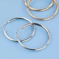 thumbnail image 2 of GKNET Women's Fashion Delicate Jewelry Gold Or Silver Large THICK 4" 100mm Hoop Earrings-A pair of earrings-Silver, 2 of 6