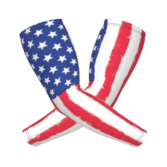 Retro America Flag Compression Sports Arm Sleeve Baseball Football Basketball For Men And Women