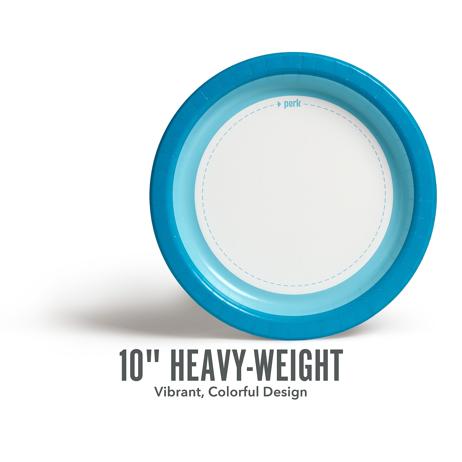 Staples Perk Heavy-Weight Paper Plates 10 Blue/White 500 PK54330CT