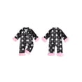 thumbnail image 2 of Cjfdfy Newborn Baby Girls Halloween Silk Romper Pajamas Pumpkin Ghost Print Fuzzy Trim Long Sleeve Satin Jumpsuit Cute Newborn Halloween Fall Winter Nightgown Clothes, 2 of 9