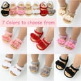 thumbnail image 5 of Infant Baby Girls Summer Sandals with Flower Soft Sole Newborn Toddler First Walker Crib Dress Shoes, 5 of 6