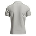thumbnail image 3 of AHTJRT Men's Casual Knit Short Sleeve Golf T-Shirts Textured Slim Fit Button-Down Pullover Shirts Gray 3XL, 3 of 8