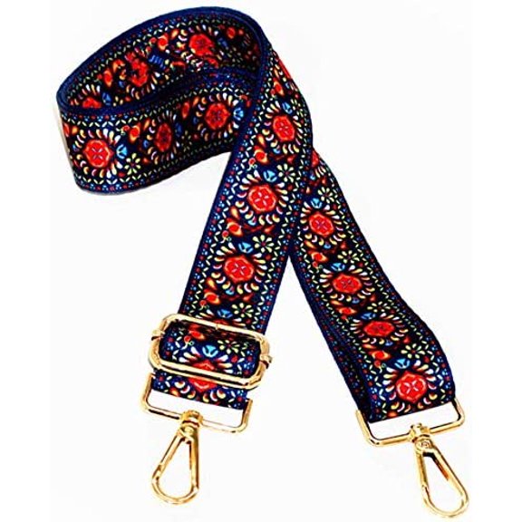 YooGuoGuo Canvas Purse Strap Adjustable Canvas Crossbody Strap Guitar Strap with Gold Metal Buckle