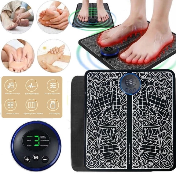 Electric Foot Massager Pad Blood Circulation Muscle Stimulator Mat 19 Levels and 8 Modes-Massage Mat
