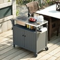 thumbnail image 2 of TORVA 42" All-in-One Outdoor Kitchen Cart - Stainless Steel Sink & HDPE Storage Cabinet with Cover (Gray), 2 of 10