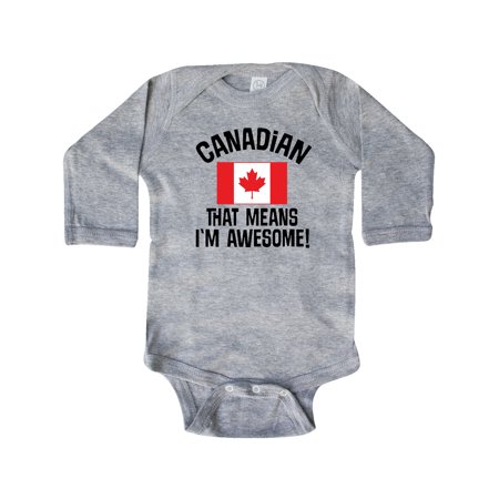 

Inktastic Canada Flag Awesome Canadian Gift Baby Boy or Baby Girl Long Sleeve Bodysuit
