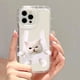thumbnail image 3 of Funda para teléfono con diseño de gato y perro para iPhone 11, funda transparente a prueba de golpes para iPhone 16, 15, 14, 13, 12 Pro Max, XR, XS, X, 8, 7 Plus, SE, 3 of 5