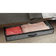 thumbnail image 2 of mDesign Fabric Under Bed Storage Organizer, Zippered, 2 Pack - Dark Gray/Black, 2 of 8