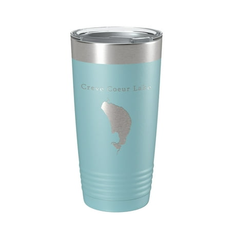 

Creve Coeur Lake Map Tumbler Travel Mug Insulated Laser Engraved Coffee Cup St. Louis Missouri 20 oz Light Blue