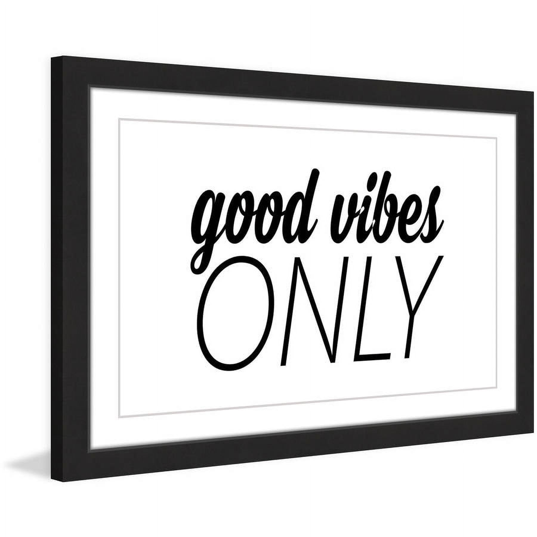 Marmont Hill "Good Vibes Only" by Diana Alcala Framed Painting Print