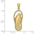 thumbnail image 3 of 14K Yellow Gold Solid Polished Finish Dolphin in Flip Flop Sandle Design Charm Pendant, 3 of 4