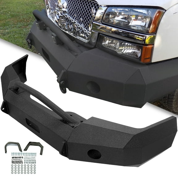 Front Bumper For 2003-2006 Chevrolet Silverado 1500 3-Piece Design Black Steel
