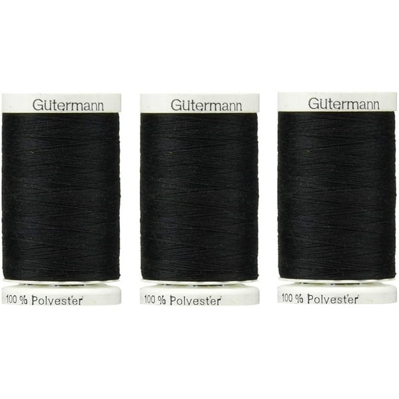 Sew-All, All PurposeThread 547 Yards-Black GUTERMANN Thread 3 Pack Black