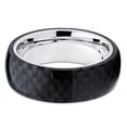 thumbnail image 2 of Black Titanium Wedding Band Carbon Fiber Titanium Wedding Ring 8mm Titanium Ring Dome Titanium Band Comfort Fit, 2 of 3