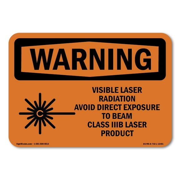 OSHA WARNING Sign - Visible Laser Radiation Avoid With Symbol | Plastic Sign | Protect Your Business, Work Site, Warehouse & Shop Area | Made in the USA