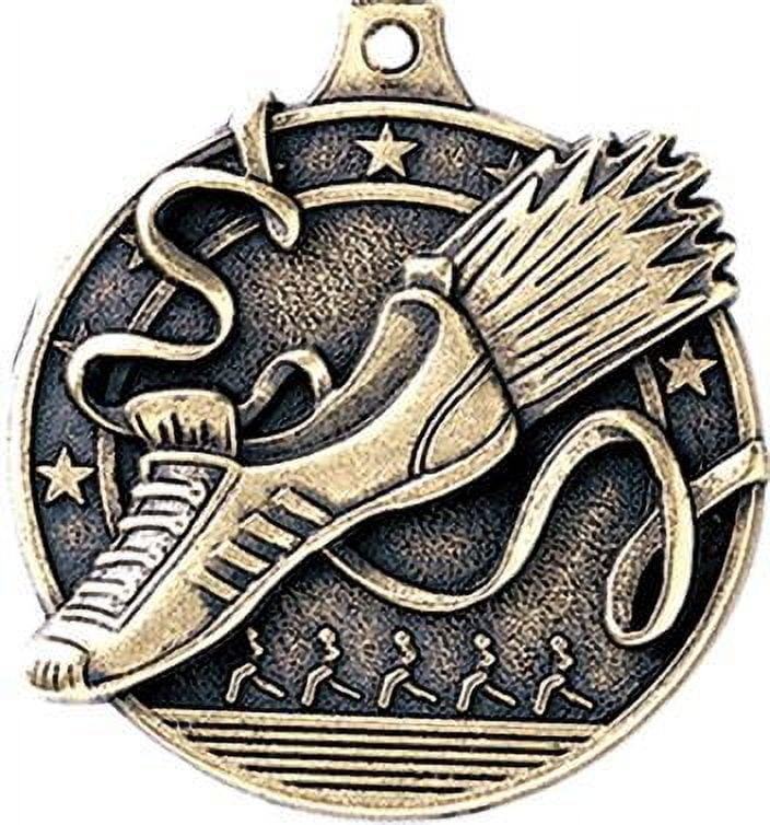 Race Medals, 2" Gold Diecast Race Medal Award 100 Pack
