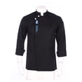 thumbnail image 3 of JanJean Unisex Men's Chef Jacket Long Sleeve Chef Coat Restaurant Kitchen Work Uniform Cook Shirts Black M, 3 of 7