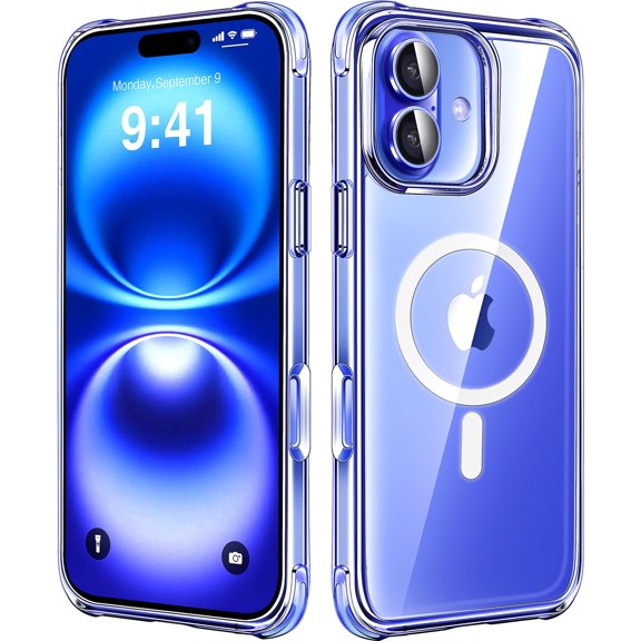 Funda de teléfono Mkeke Magnetic Clear para iPhone 16 con Magsafe