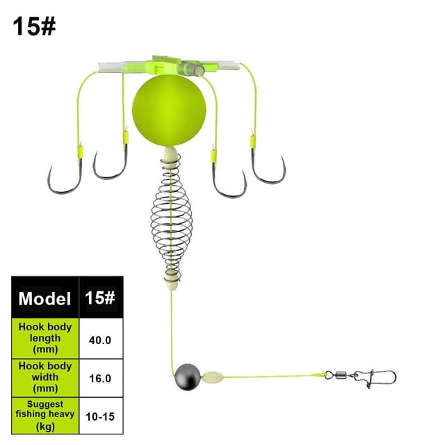 Lttoisl Self-Adjusting Spring Bomb Fishing Hook Rig for Carp & Catfish, Anti-Explosion Stainless Steel & PE Float, High Success Rate, Multiple Sizes