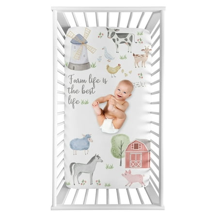 UPC: 0846480075462 | Farm Animals Farm Life Photo Op Fitted Crib Sheet by Sweet Jojo Designs