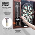 thumbnail image 4 of VEVOR Dartboard and Cabinet Set, Ready-to-Play Bundle Official Size Dartboard Cabinet, Steel Tip Dart Hideaway Cabinet, Features LED Light, Easy Assembly,Complete with All Accessory,for Cricket Game, 4 of 9