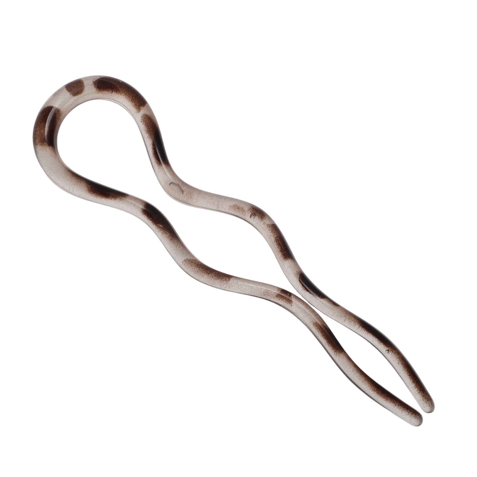 Unique Bargains U-shaped Hair Pin 4.92"x1.38" 1 Pc Transparent Gray, Dark Brown