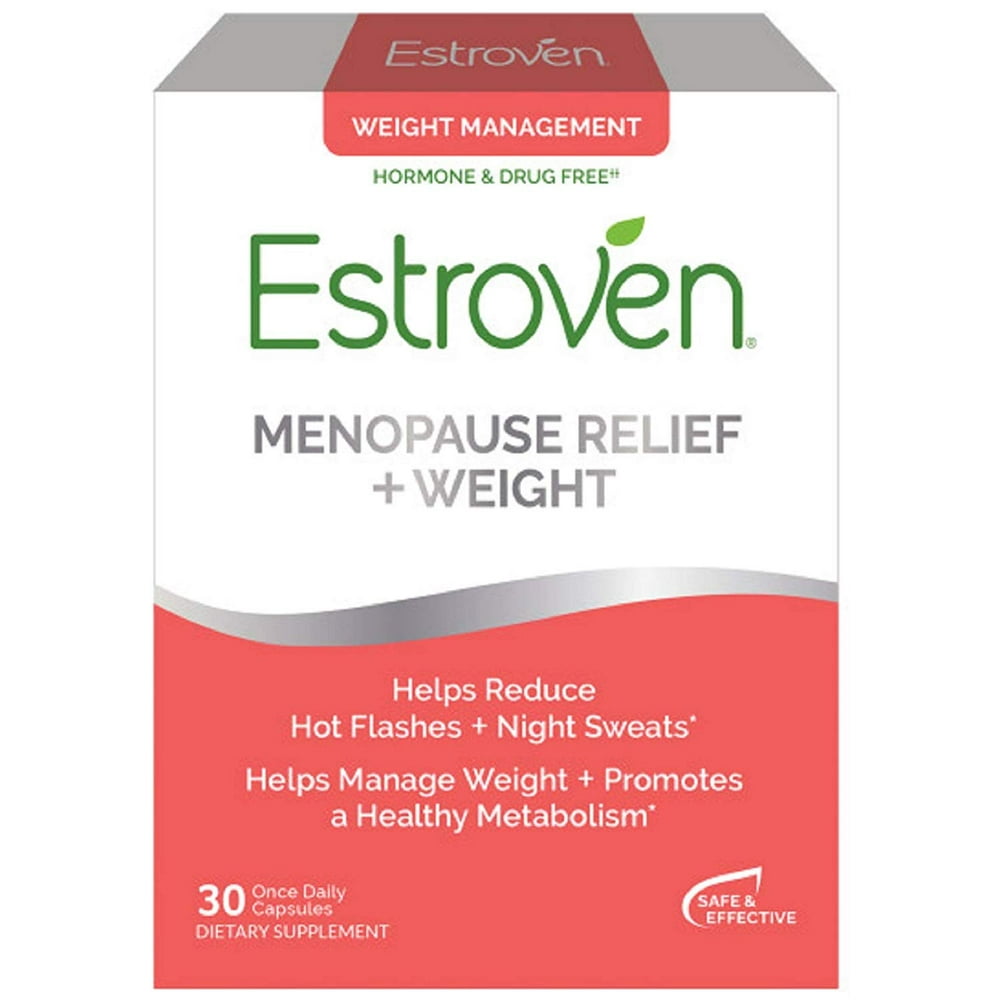 Estroven Menopause Relief + Weight Management, Hormone Free, 30 ct