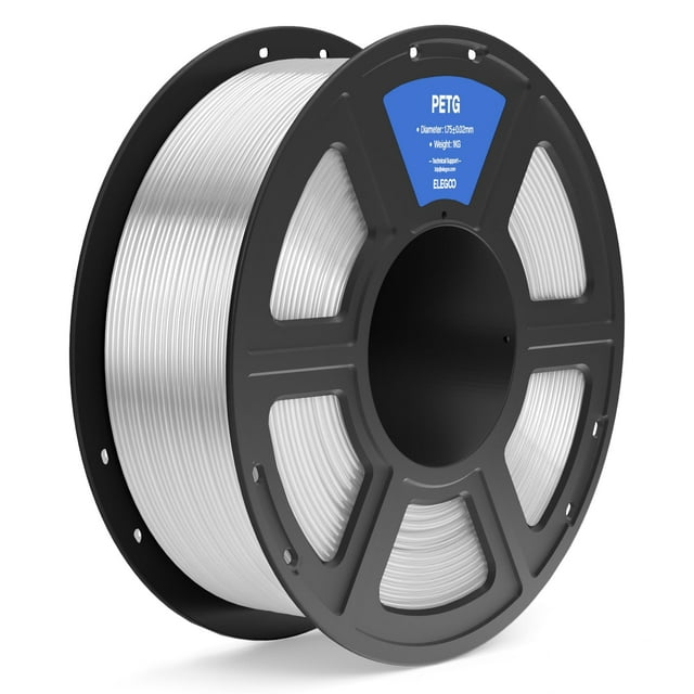 Filamento para impresora 3D ELEGOO PETG, 1,75 mm, transparente, 1 kg