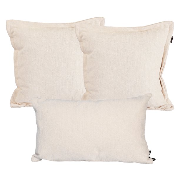 Set de 3 Cojines Decorativos DICASA marfil