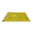 thumbnail image 2 of Ahgly Company Machine Washable Indoor Square Abstract Yellow Modern Area Rugs, 6' Square, 2 of 4
