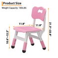 thumbnail image 2 of Set of 2 Kids Chairs with 3-Level Adjustable Height – Plastic Child Chair with Non-Slip Legs, Ergonomic Backrest, Stackable, for 2-6 Years – Pink / Dark Gray / Light Gray / Wood, 2 of 8