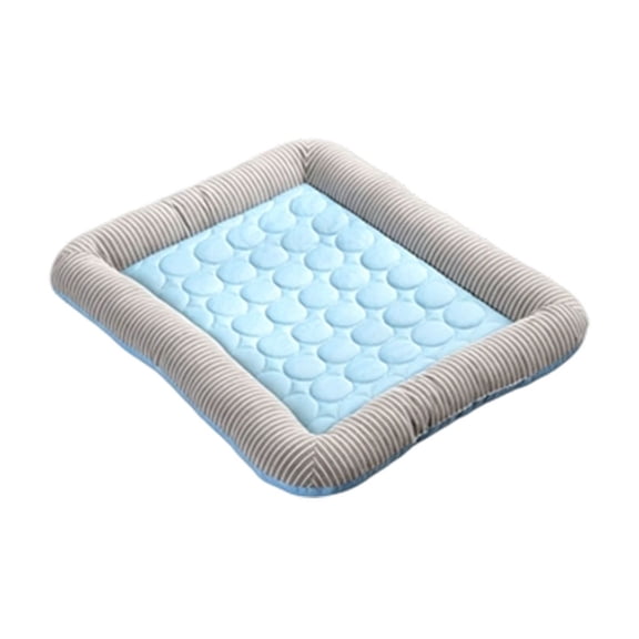Self-Cooling Pet Cooling Mat for Dogs & Cats, Summer Edge Design Cooling Cushion for Kennel Use, Blue, Size S