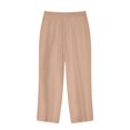 thumbnail image 6 of QUYUON Cropped Wide Leg Pants Womens Capris with Pockets Casual Summer Cotton Linen High Waisted Capris with Buttons Ladies Back Elastic Waist Work Capris Stretchy Cropped Pants, Style P23 Khaki 3XL, 6 of 8