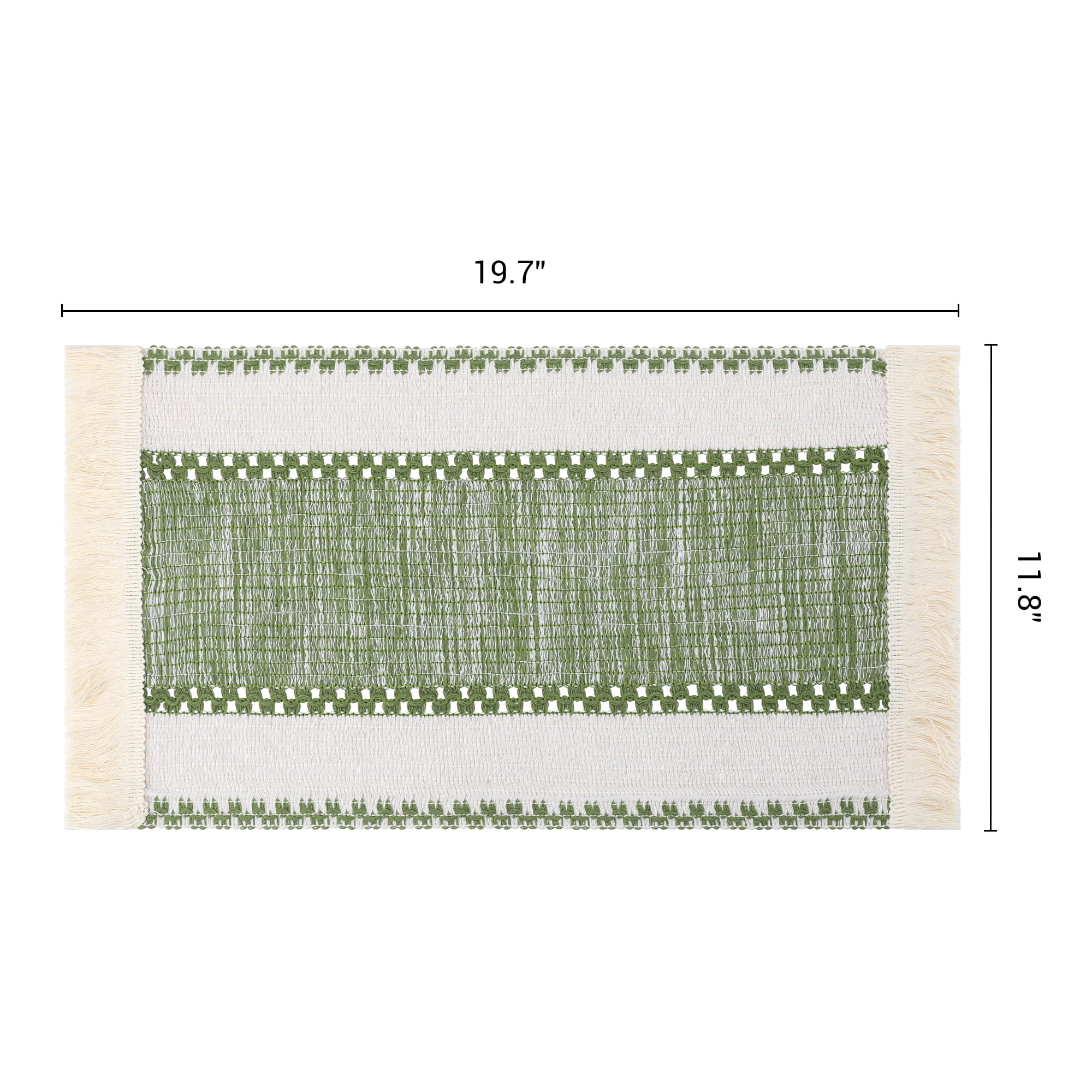 Unique Bargains Farmhouse Placemats 6pcs Placemats Green 19.7"x11.8"
