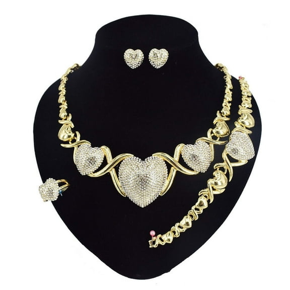 JoeytheJewelryNY HUGS &KISSES xo iced out hearts gold Plated #28