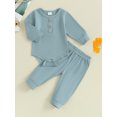thumbnail image 2 of Bagilaanoe 2pcs Newborn Baby Boys Pants Set Long Sleeve Romper Tops + Trousers 3M 6M 12M 18M 24M Infant Casual Clothes, 2 of 9