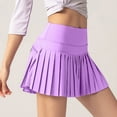 thumbnail image 3 of Tennis Skirts for Women Crossover High Waisted Lightweight Pleated Ruffle Mini Workout Skorts with Pockets, 3 of 4