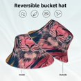 thumbnail image 2 of Honeii Pink Tiger Gold Leaves for Unisex Bucket Hat Waterproof Rain Hat Reversible Shiny Rave Bucket Hat for Concert Festival Boonie Cap, 2 of 6