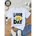 thumbnail image 1 of T-Shirt en Coton pour Enfants - Design de Travailleur Mignon avec "quot; Texte, Noir avec Graphiques Jaunes, Coupe Régulière Col Rond, Tenue Décontractée Toutes Saisons pour Garçons et Filles, 3 Couleurs, 1 of 6