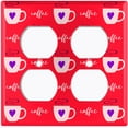 thumbnail image 2 of Metal Light Switch Wall Plate Outlet Cover (Coffee Espresso Mocha Cup Purple Heart Red - Double Duplex), 2 of 2