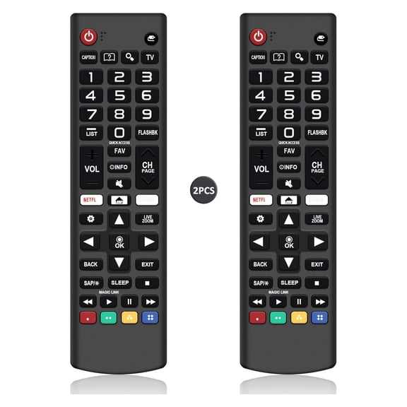 Pack of 2 compatible with LG TV Remote Replacements for AKB75095307, AKB75375604 Models | No Setup Needed for LCD/LED/OLED Smart TVs