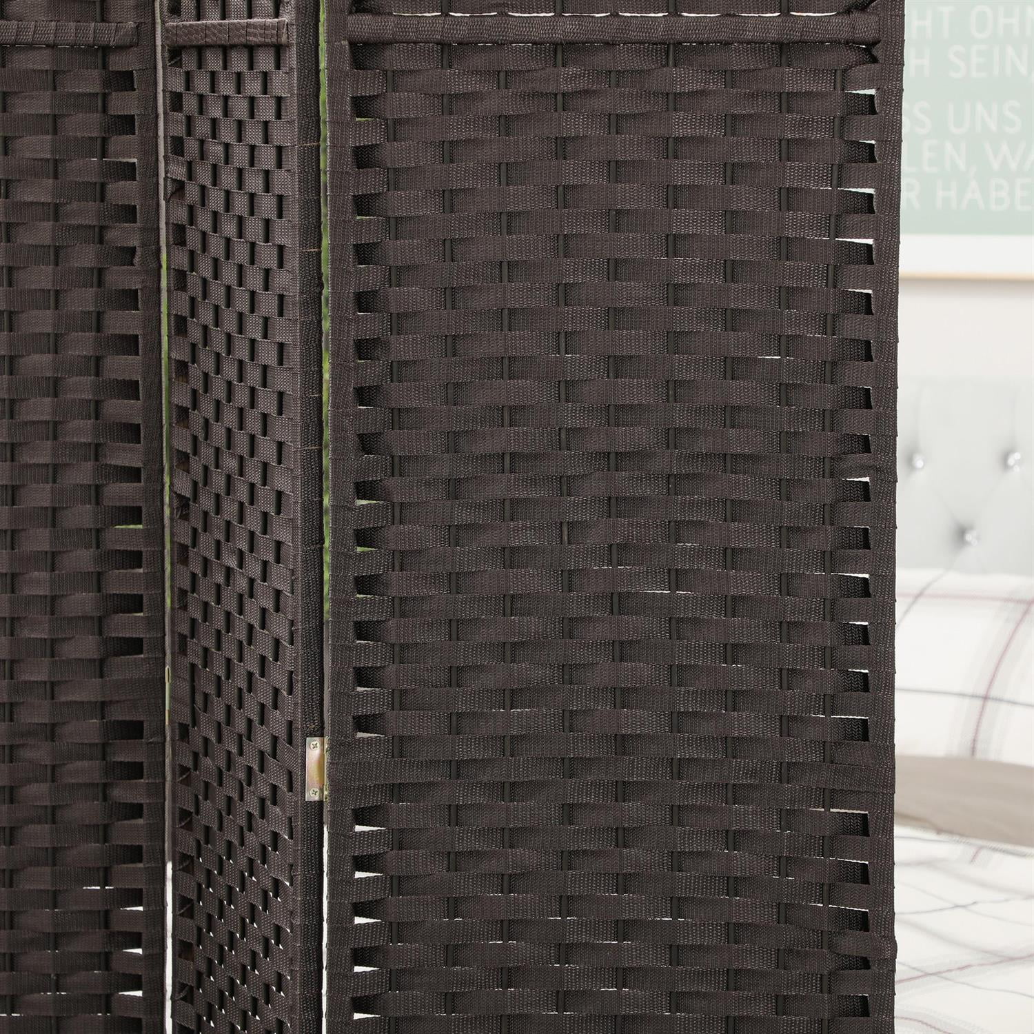 Demi Bonn 6-Panel Foldable Room Divider Screen with 5.6ft Tall Privacy Screen, Space Partition for Home Office, Freestanding Screen Wall, Brown