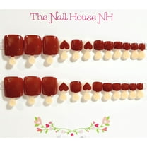 Lovely Toes Glossy Press On Toenails - 24 Pieces - Artificial Nail Kit